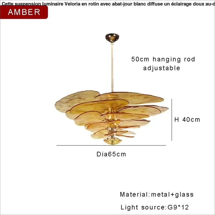 Suspension contemporaine en verre artistique style élégant