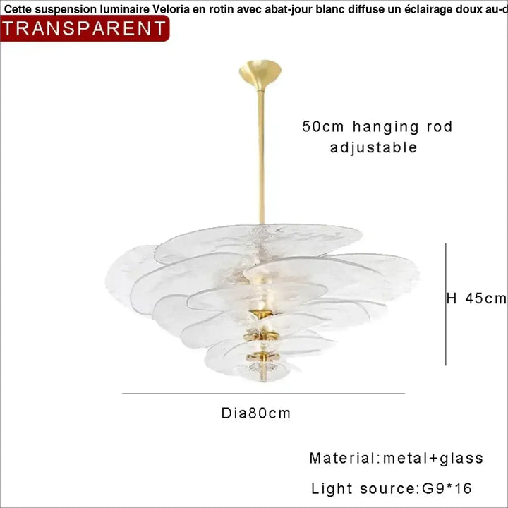 Suspension contemporaine en verre artistique style élégant
