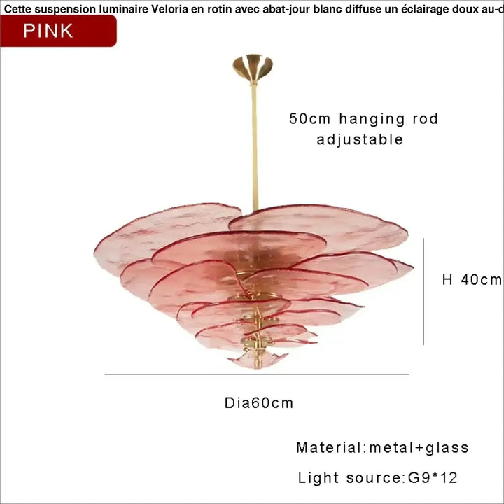 Suspension contemporaine en verre artistique style élégant