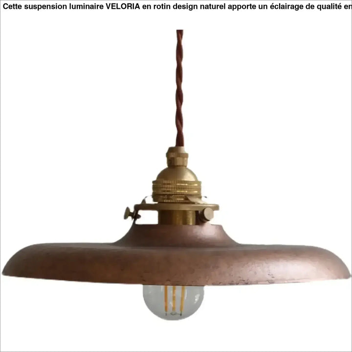 Suspension luminaire vintage en métal avec câble tressé chic