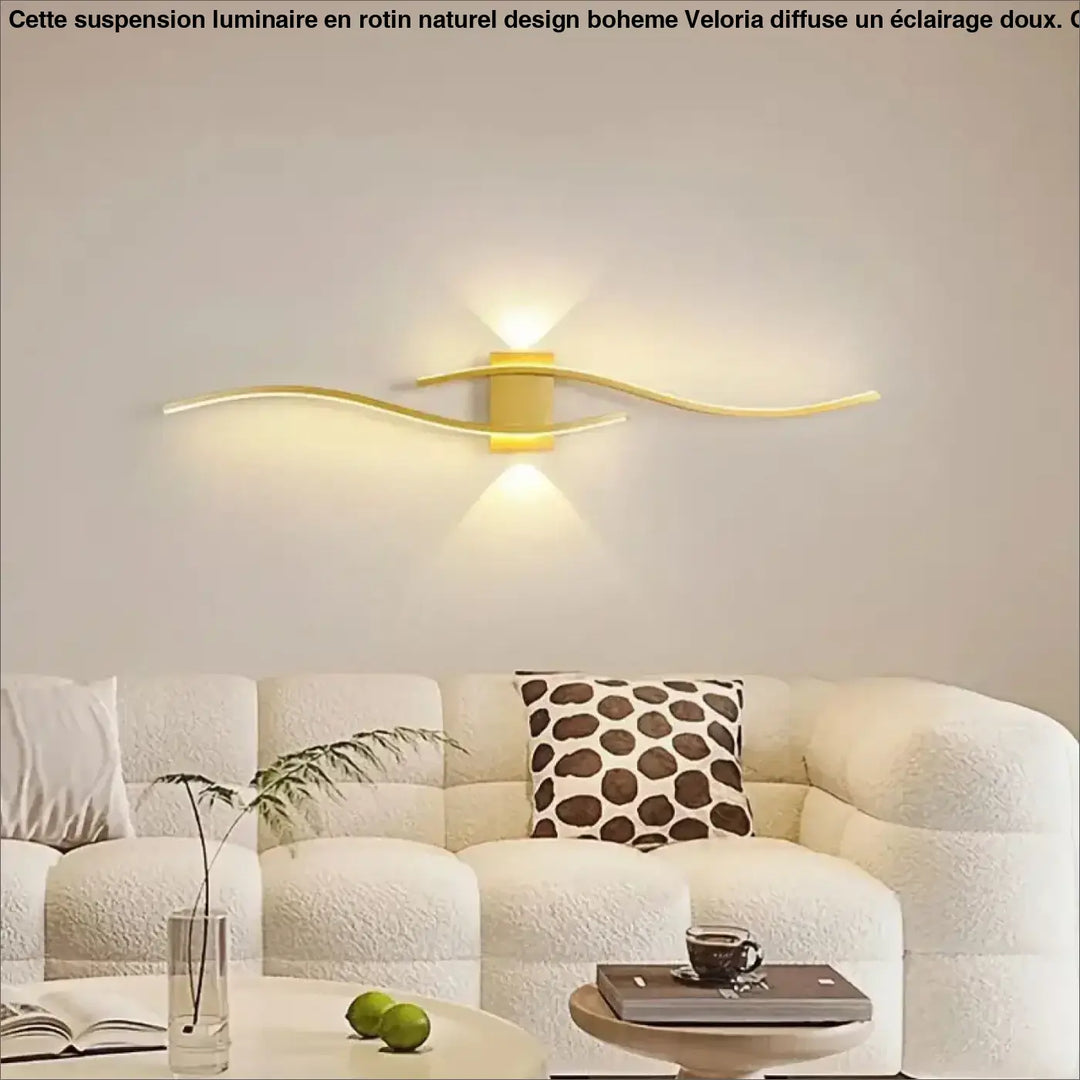 Applique murale led dorée design contemporain élégant