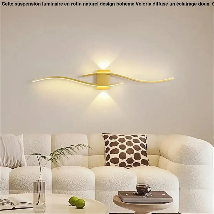 Applique murale led dorée design contemporain élégant
