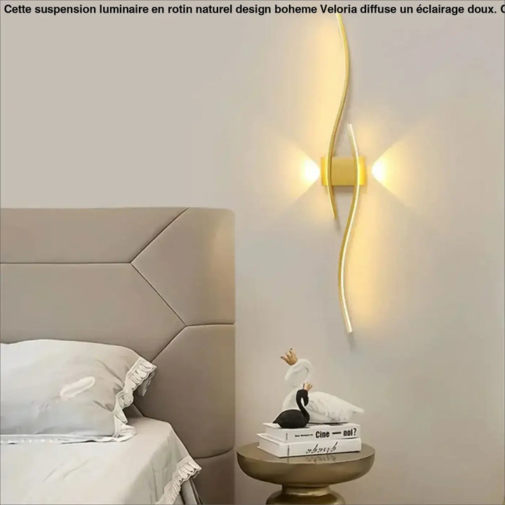 Applique murale led dorée design contemporain élégant