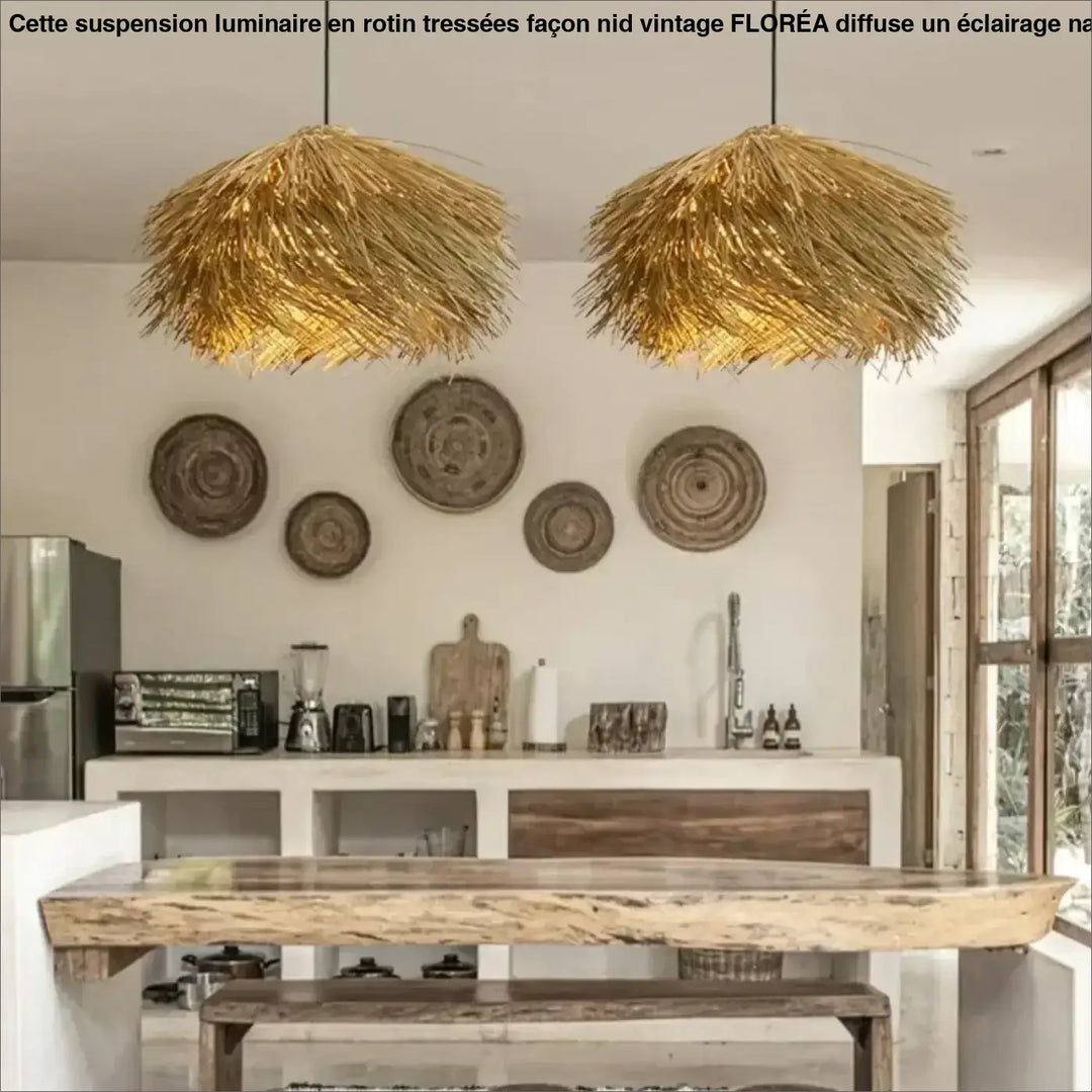 Hand Woven Rattan Led Chandelie Japanese Wabi Sabi Restaurant Bar Hanging Lamp Home Loft Room Decor Retro