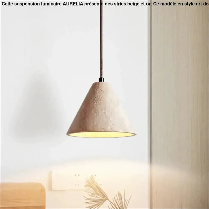 Suspension design en pierre beige forme dôme moderne