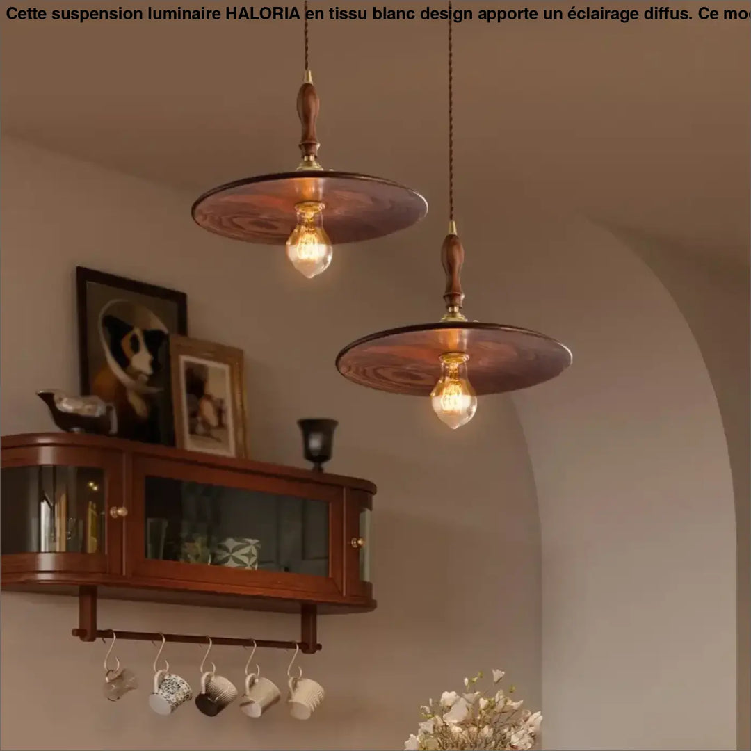 Suspension décorative bois sculpté style rétro style vintage