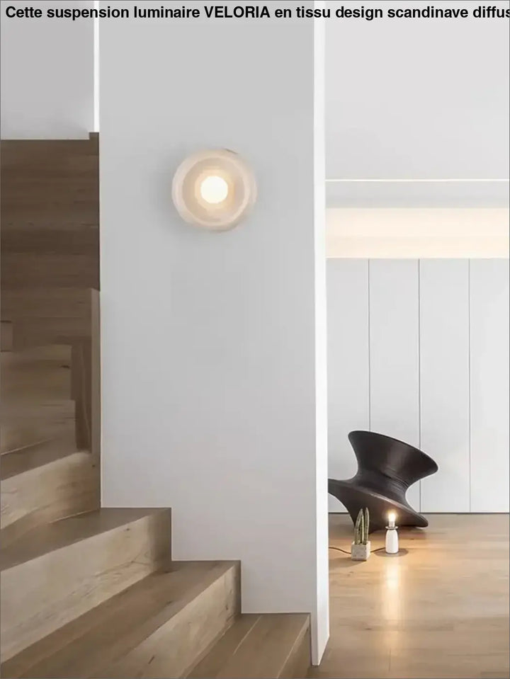 Applique murale ronde en pierre naturelle colorée LED