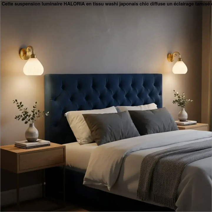 Applique murale jade en velours bleu profond avec design classique et élégant pour décoration murale vintage