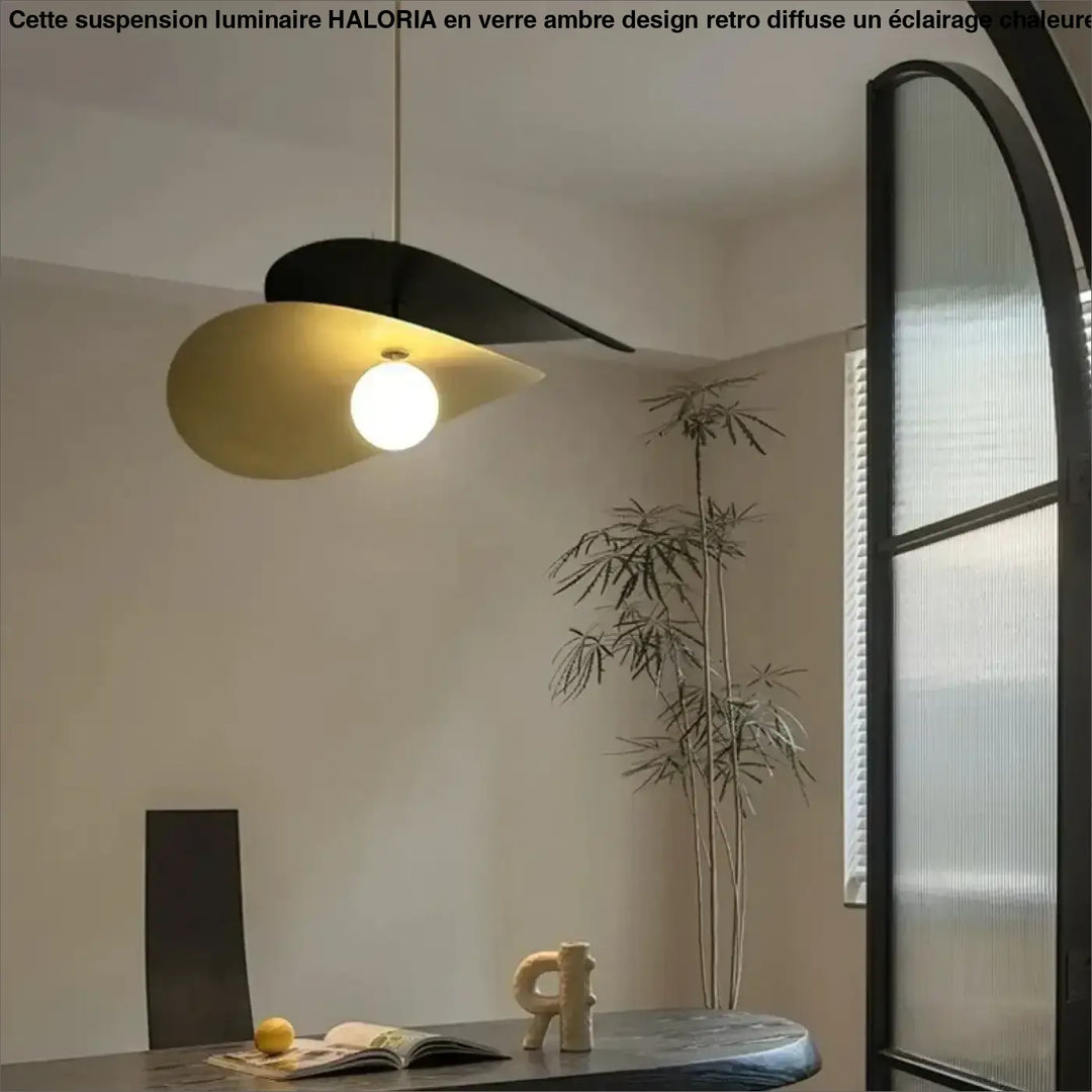 Suspension luminaire moderne noir et laiton minimaliste chic