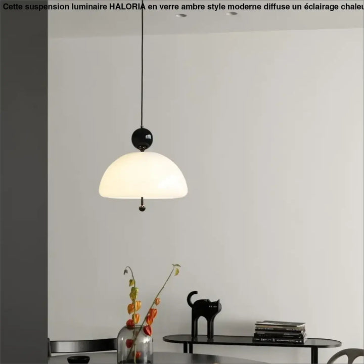 Suspension luminaire moderne en verre opalin élégant