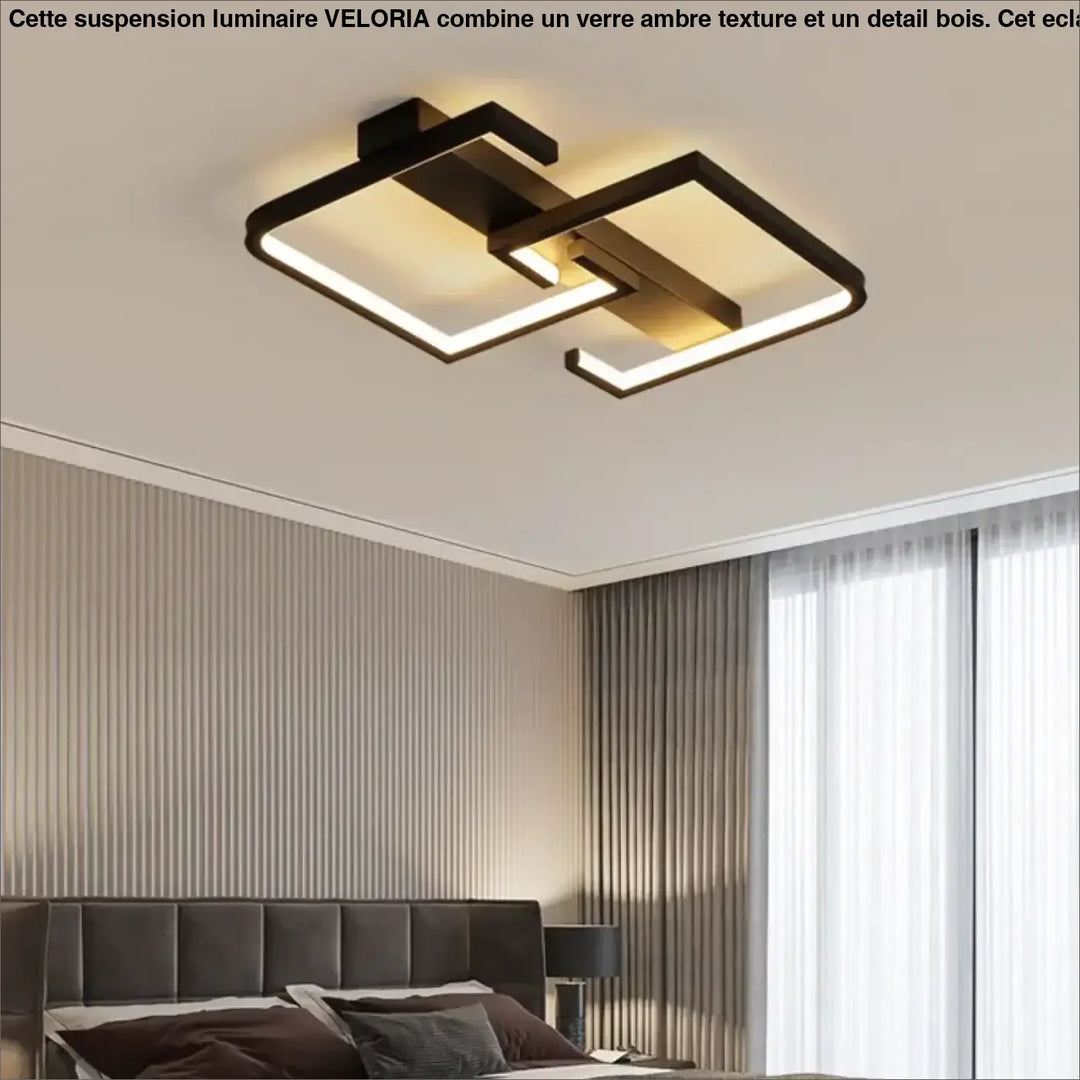 Plafonnier géométrique noir style minimaliste au design moderne