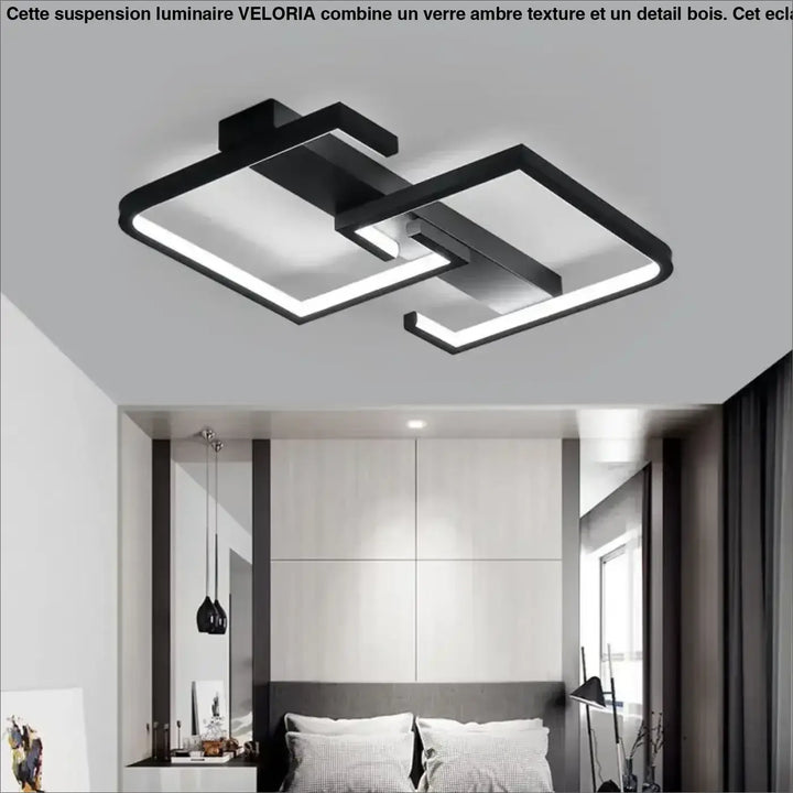 Plafonnier géométrique noir style minimaliste au design moderne