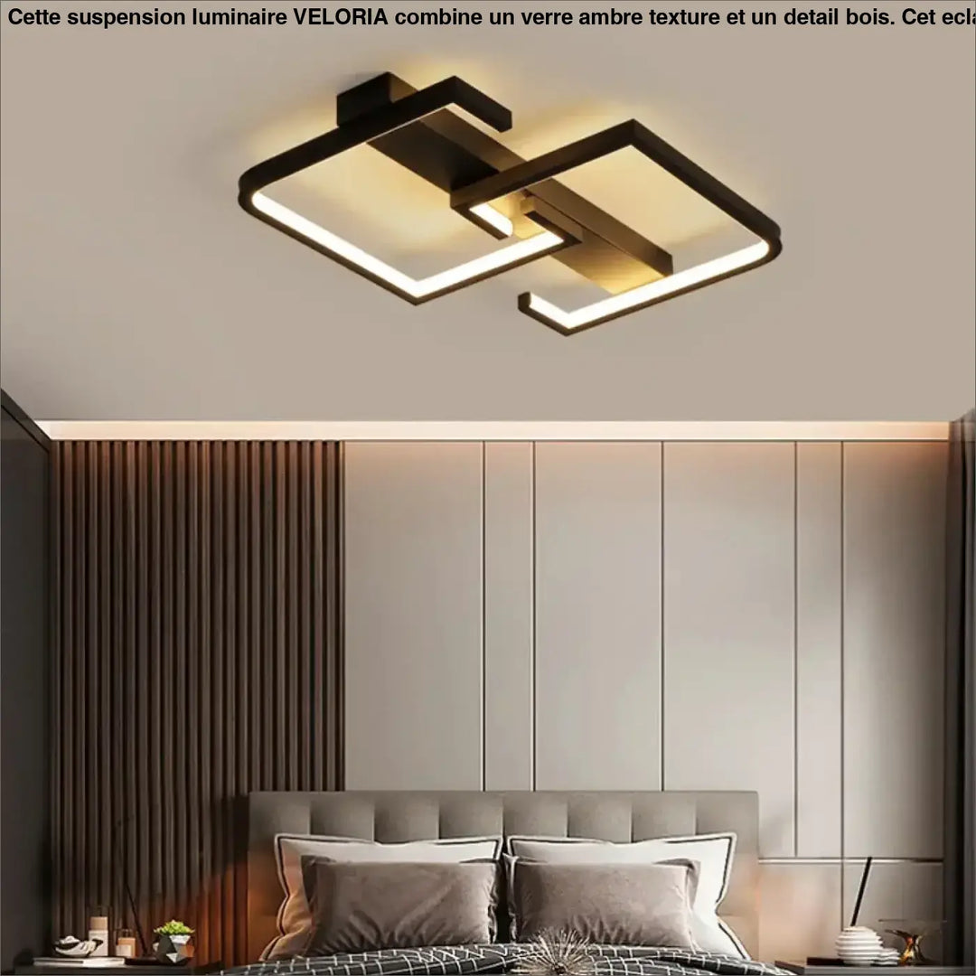 Plafonnier géométrique noir style minimaliste au design moderne