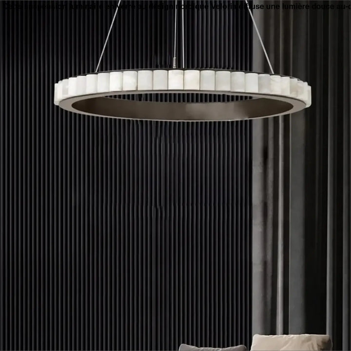 Suspension moderne led design marbre et acier élégance