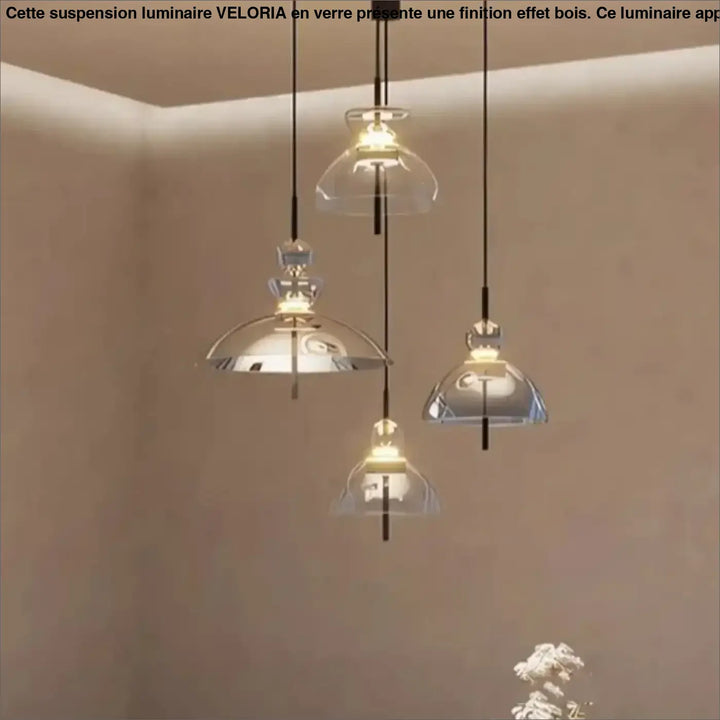 Suspension luminaire en verre au design nordique scandinave