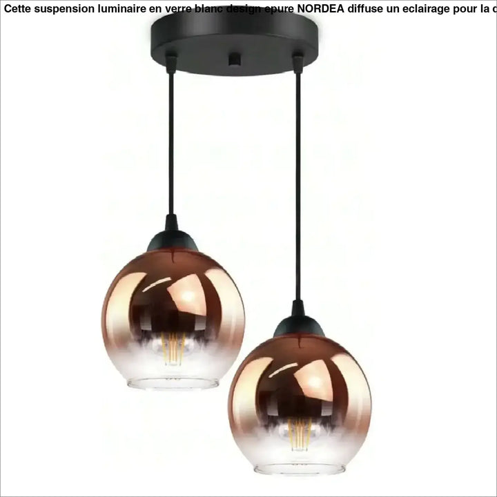Suspension luminaire en verre ambré vintage décoratif cosy