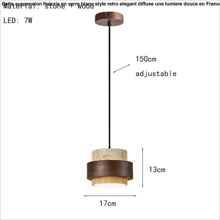 Suspension luminaire en marbre avec finition bois marron naturel