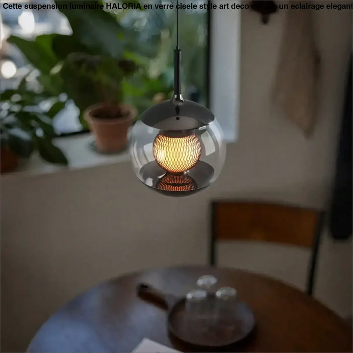 Suspension luminaire design en verre fumé moderne et élégant