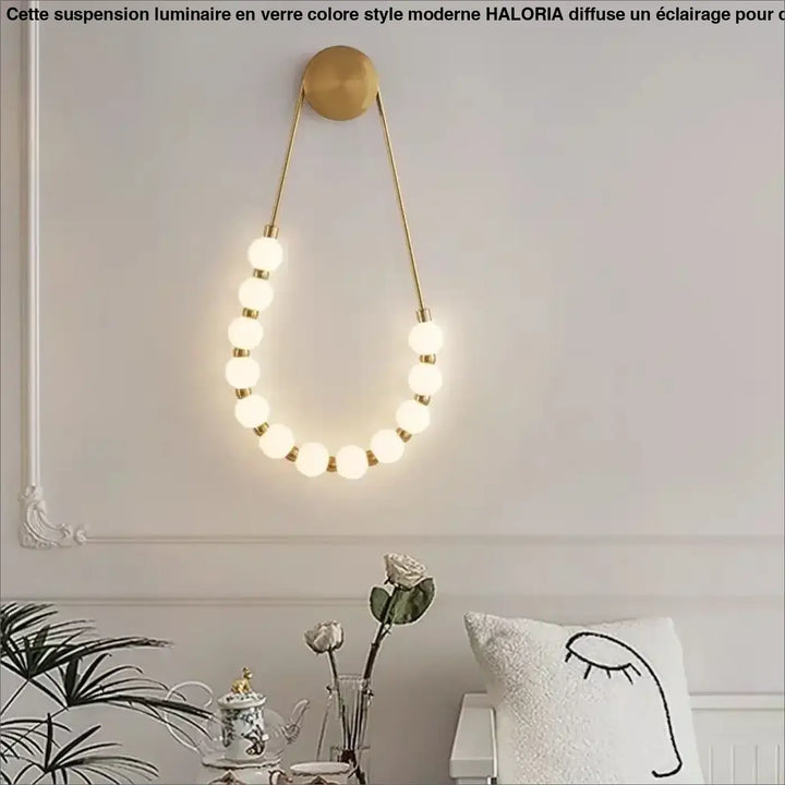 Applique murale led doré avec boules blanches style chic
