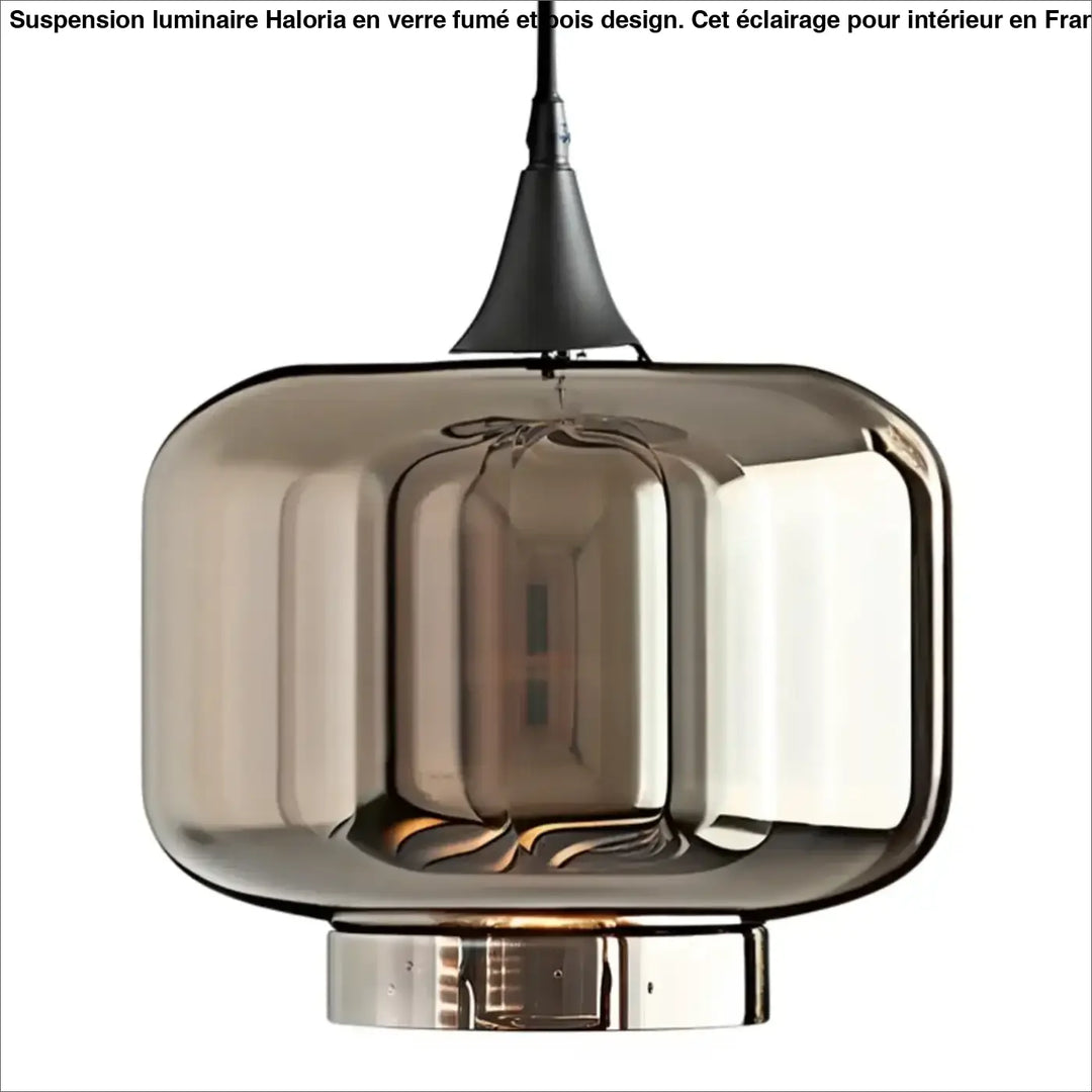 Suspension moderne en verre fumé brun à trois lumières design