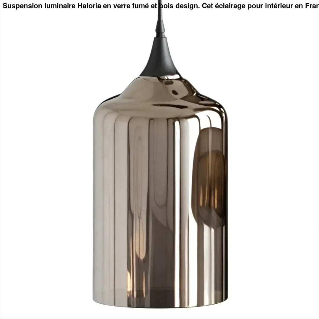 Suspension moderne en verre fumé brun à trois lumières design