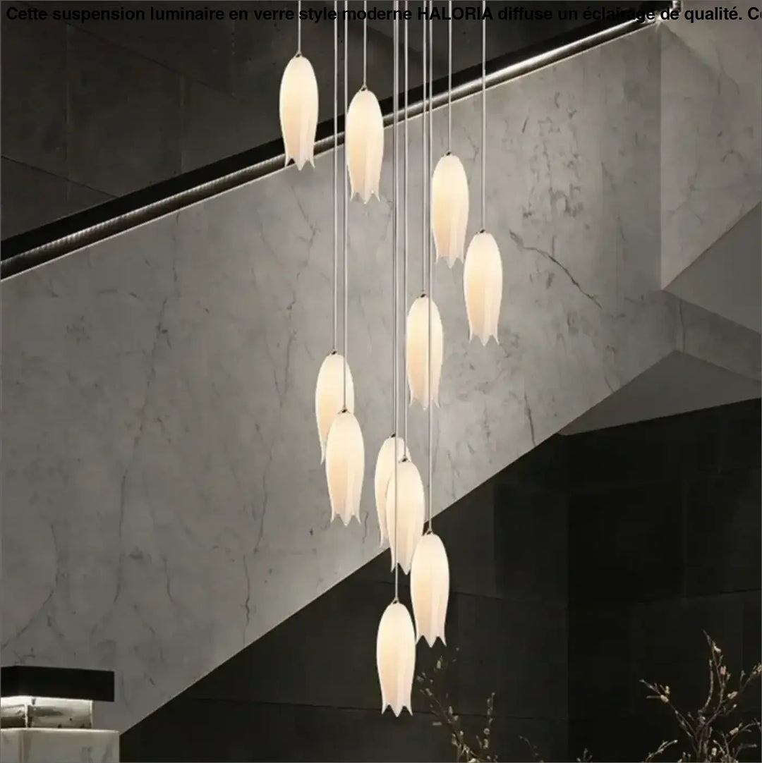 Suspension contemporaine en céramique blanc ambiance chic