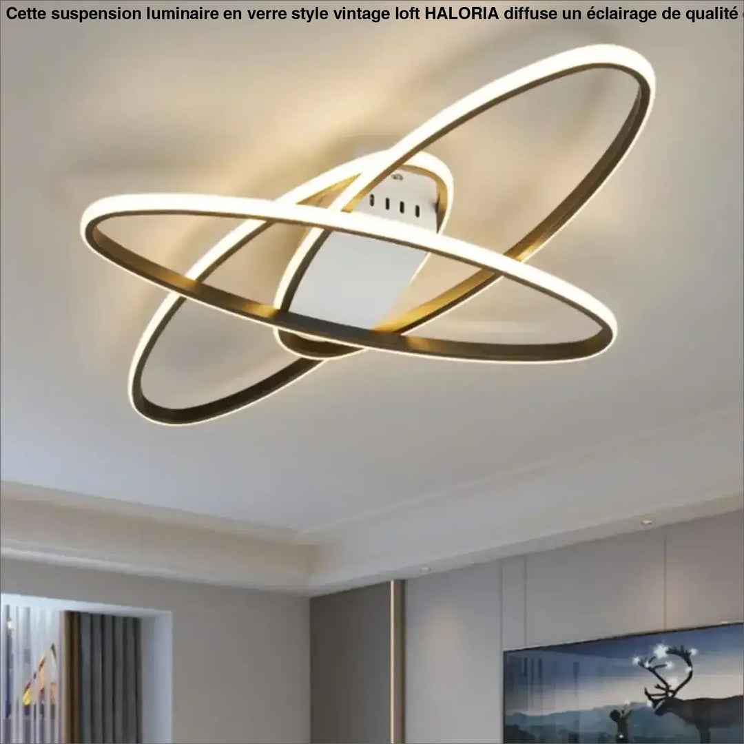 Plafonnier contemporain led forme anneaux design luxe