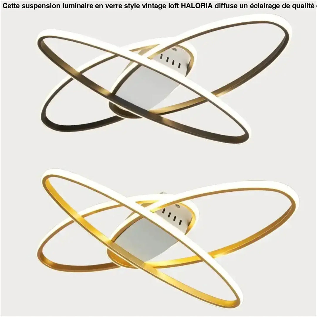 Plafonnier contemporain led forme anneaux design luxe