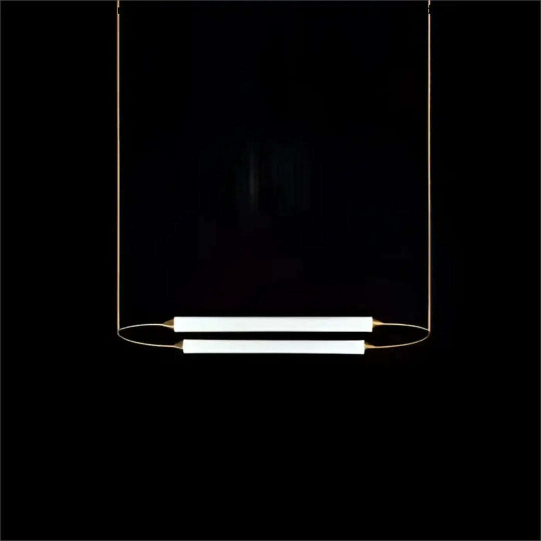 Suspension luminaire orsen avec deux sources lumineuses led blanches en seule couleur suspendues par fils dorés