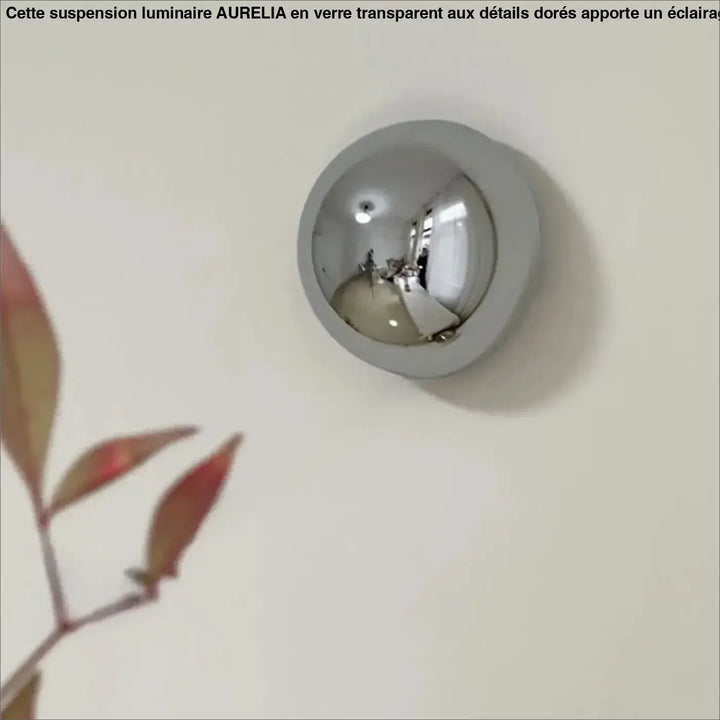 Applique murale orbys métal miroir circulaire avec finition chrome poli et base grise mate pour lumière douce