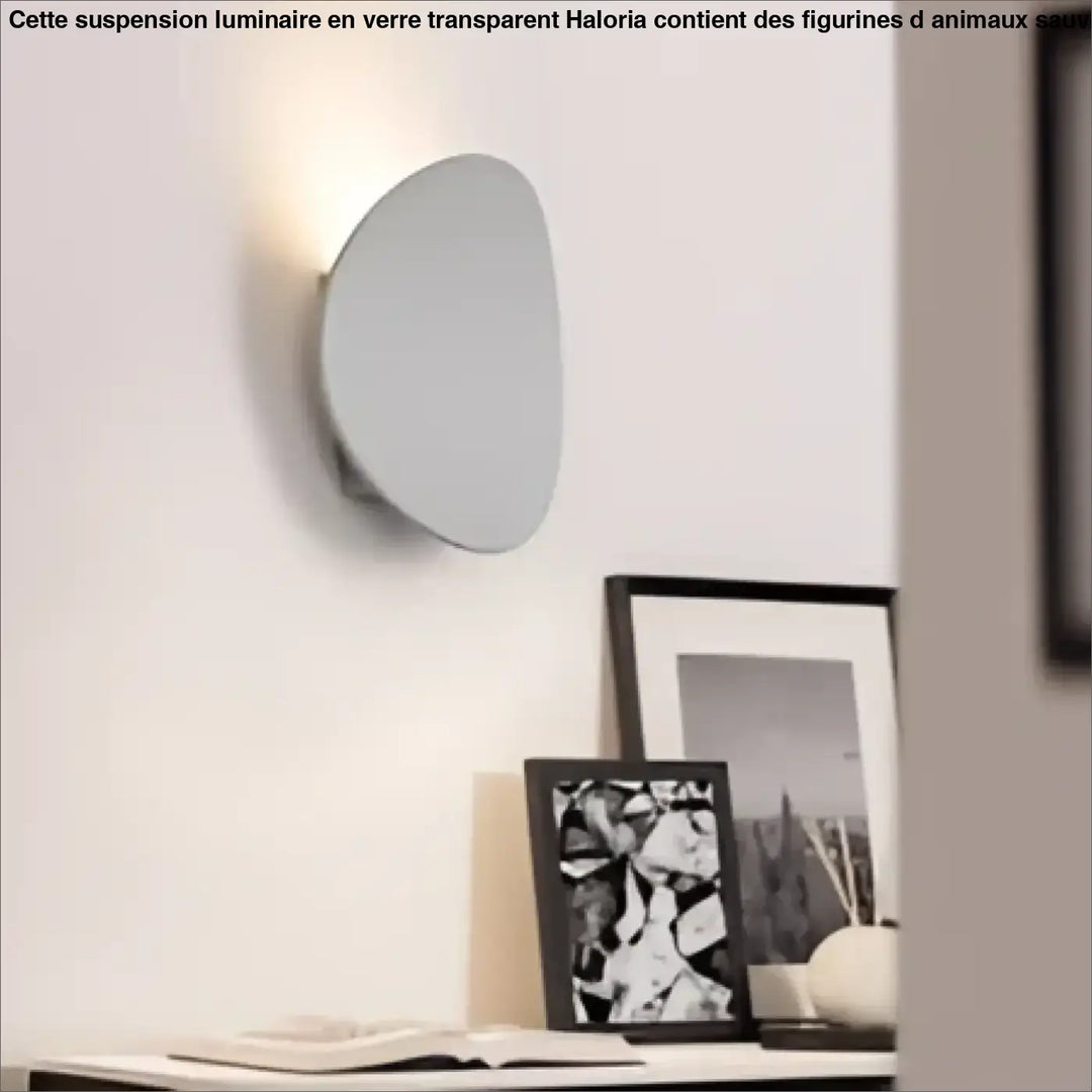 Applique murale aurelia minimaliste en finition mate blanche avec forme ovale asymétrique pour décoration murale moderne