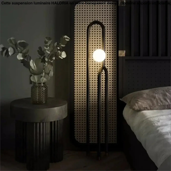 Lampadaire design contemporain avec boule lumineuse moderne