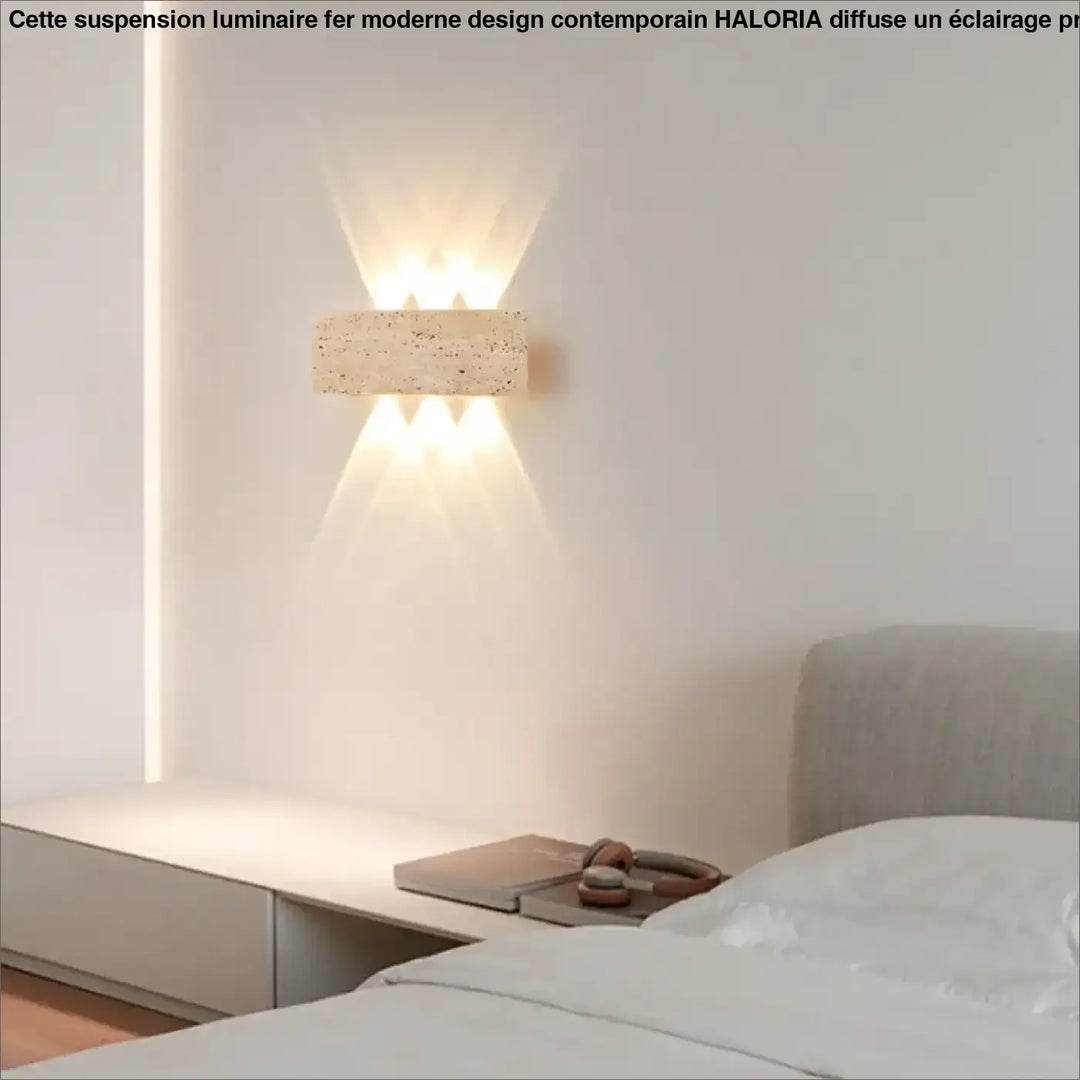 Applique d’extérieur moderne en pierre naturelle beige élégante