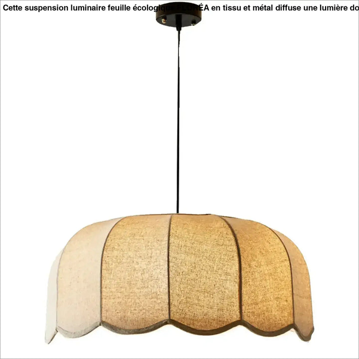 Suspension luminaire en tissu beige au design moderne