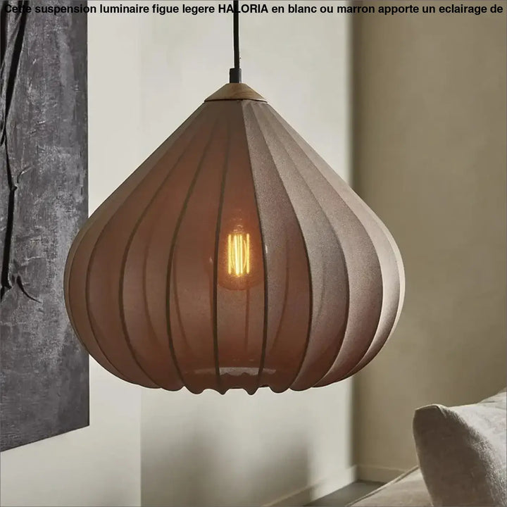 Suspension luminaire figue légère de couleur blanc ou marron

