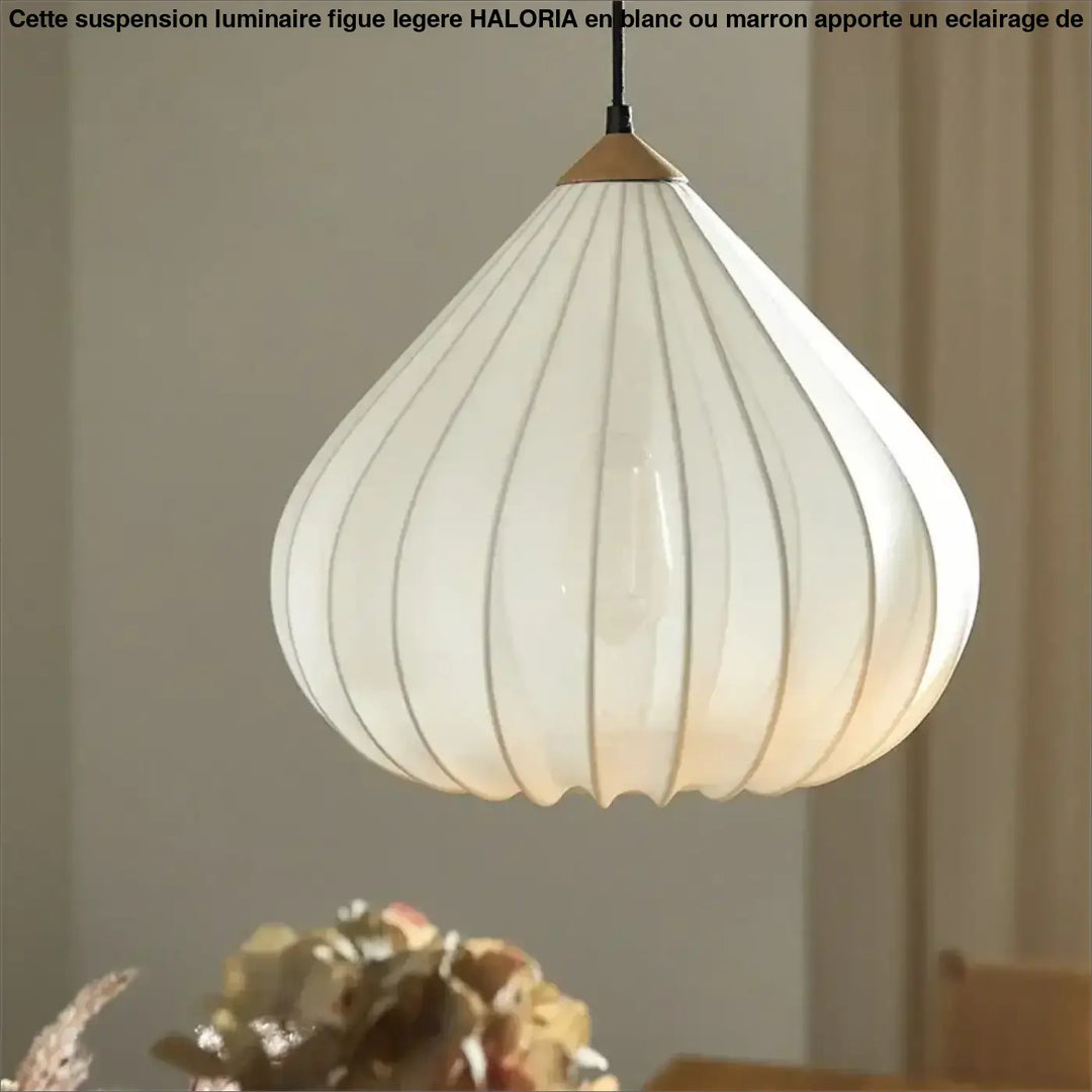 Suspension luminaire figue légère de couleur blanc ou marron

