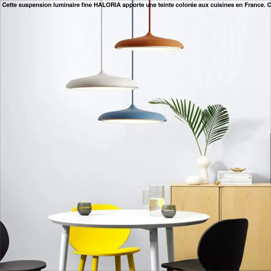 Suspension luminaire fine avec teinte colorée pour cuisine moderne

