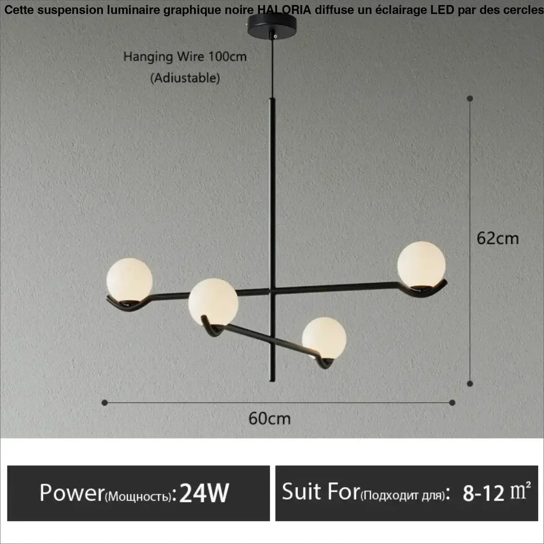 Suspension minimaliste à boules lumineuses style chic