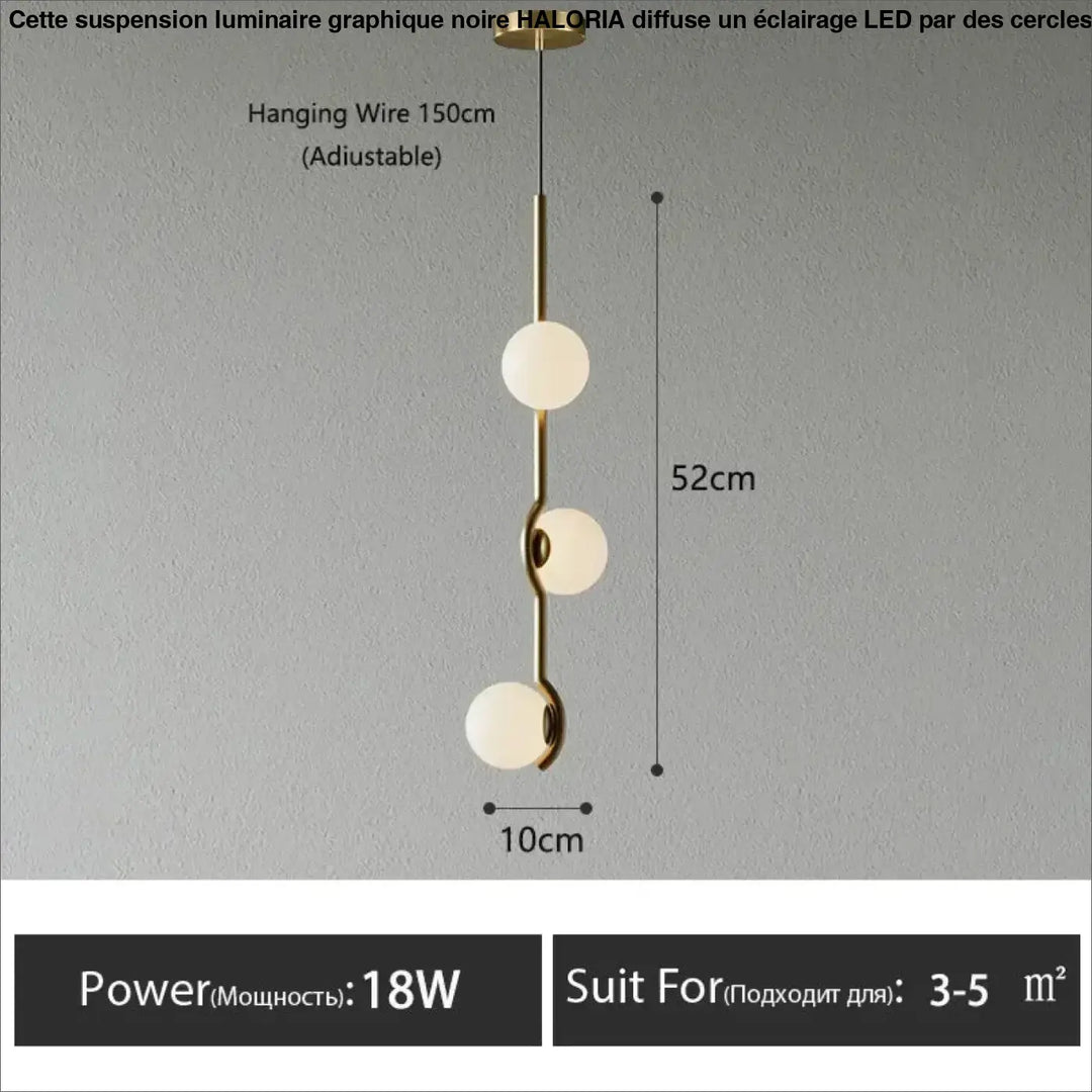 Suspension minimaliste à boules lumineuses style chic