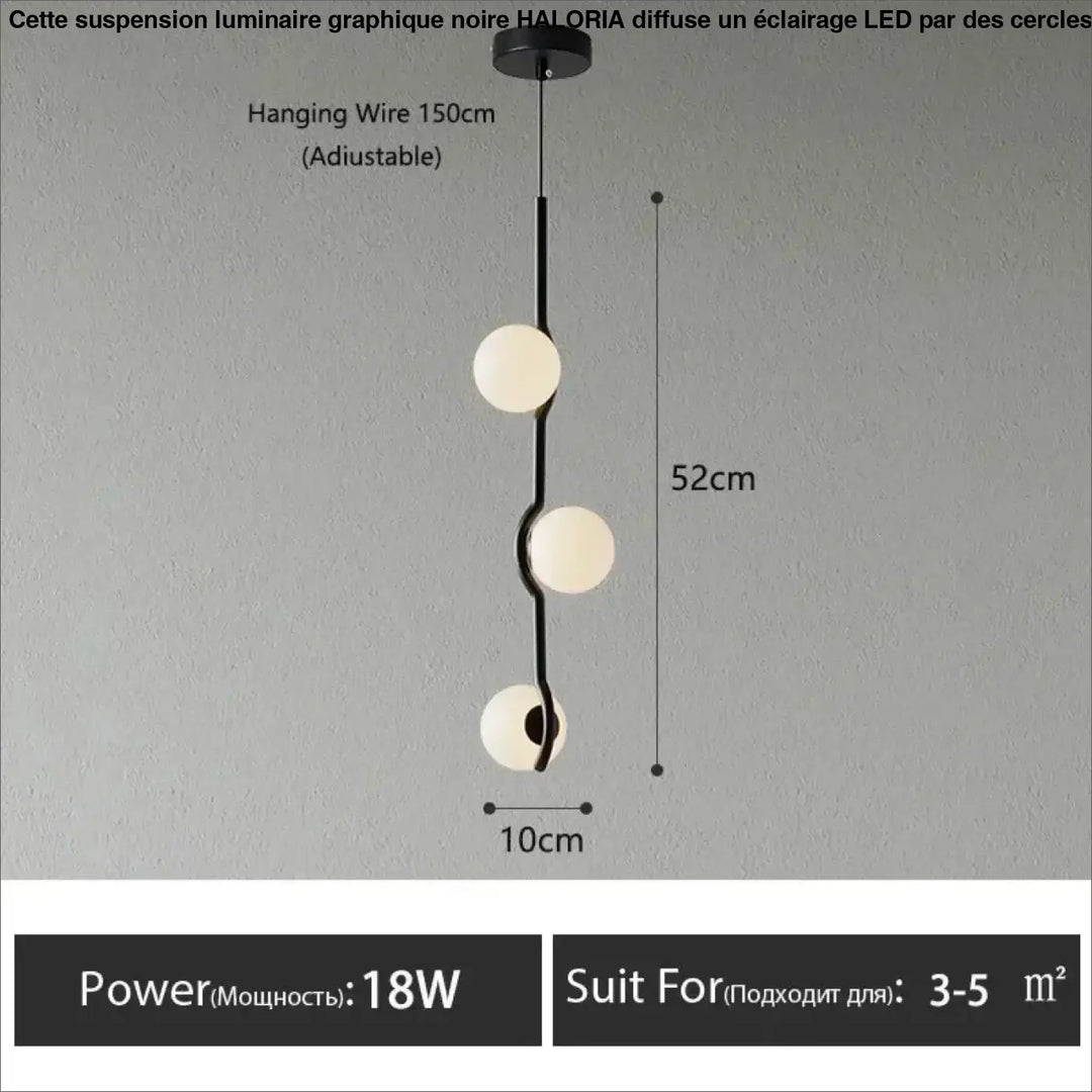 Suspension minimaliste à boules lumineuses style chic
