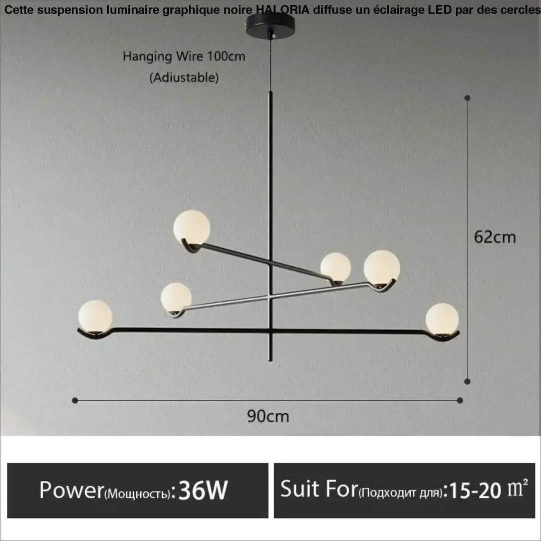 Suspension minimaliste à boules lumineuses style chic