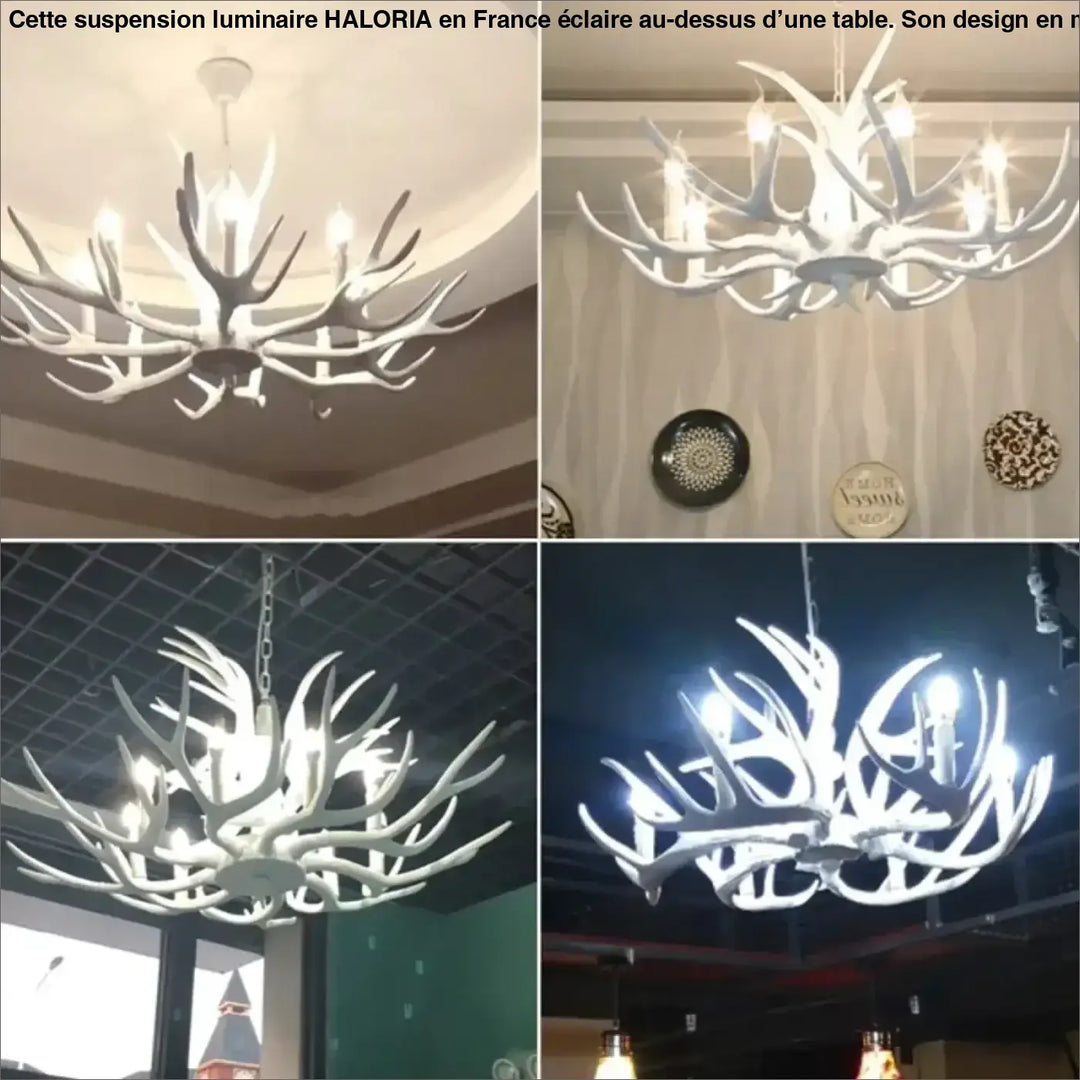 Suspension luminaire élégant en forme de cornes blanches moderne