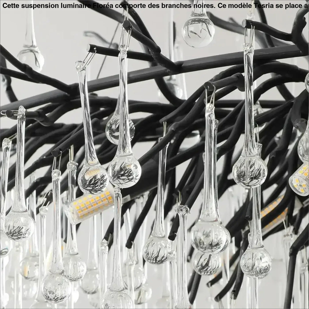 Suspension luminaire haut de gamme avec des branches noires

