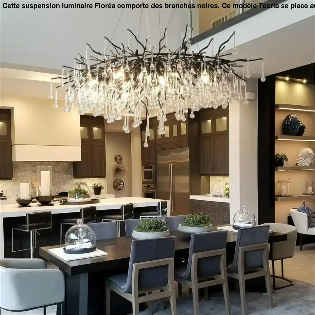 Suspension luminaire haut de gamme avec des branches noires

