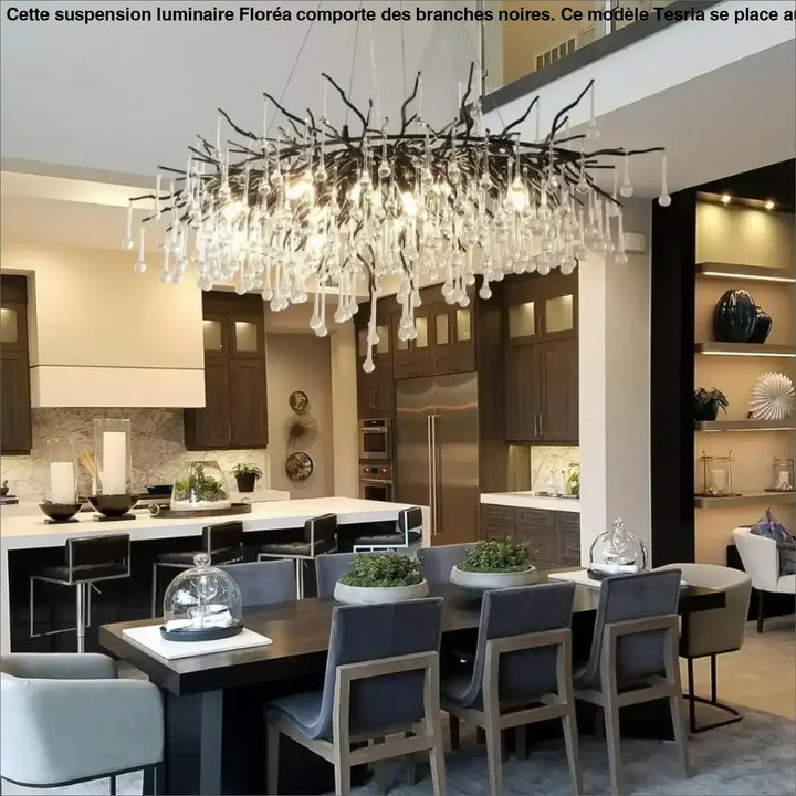 Suspension luminaire haut de gamme avec des branches noires

