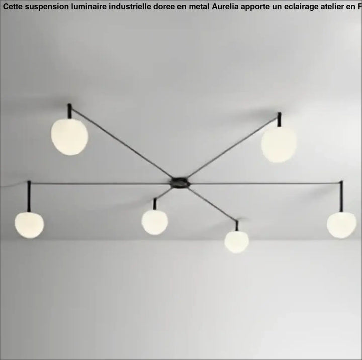 Suspension luminaire aiko en métal noir moderne avec globes en verre blanc pour plafonnier design et décoration intérieure univers déco