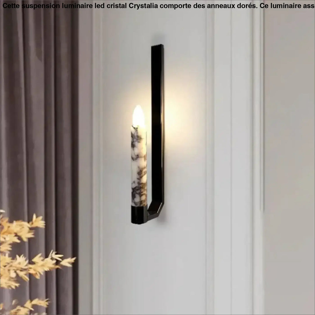Applique murale de luxe en marbre à l’aspect bougie raffinée