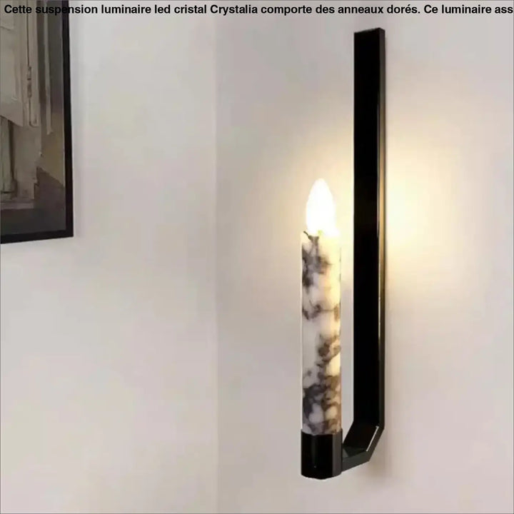 Applique murale de luxe en marbre à l’aspect bougie raffinée