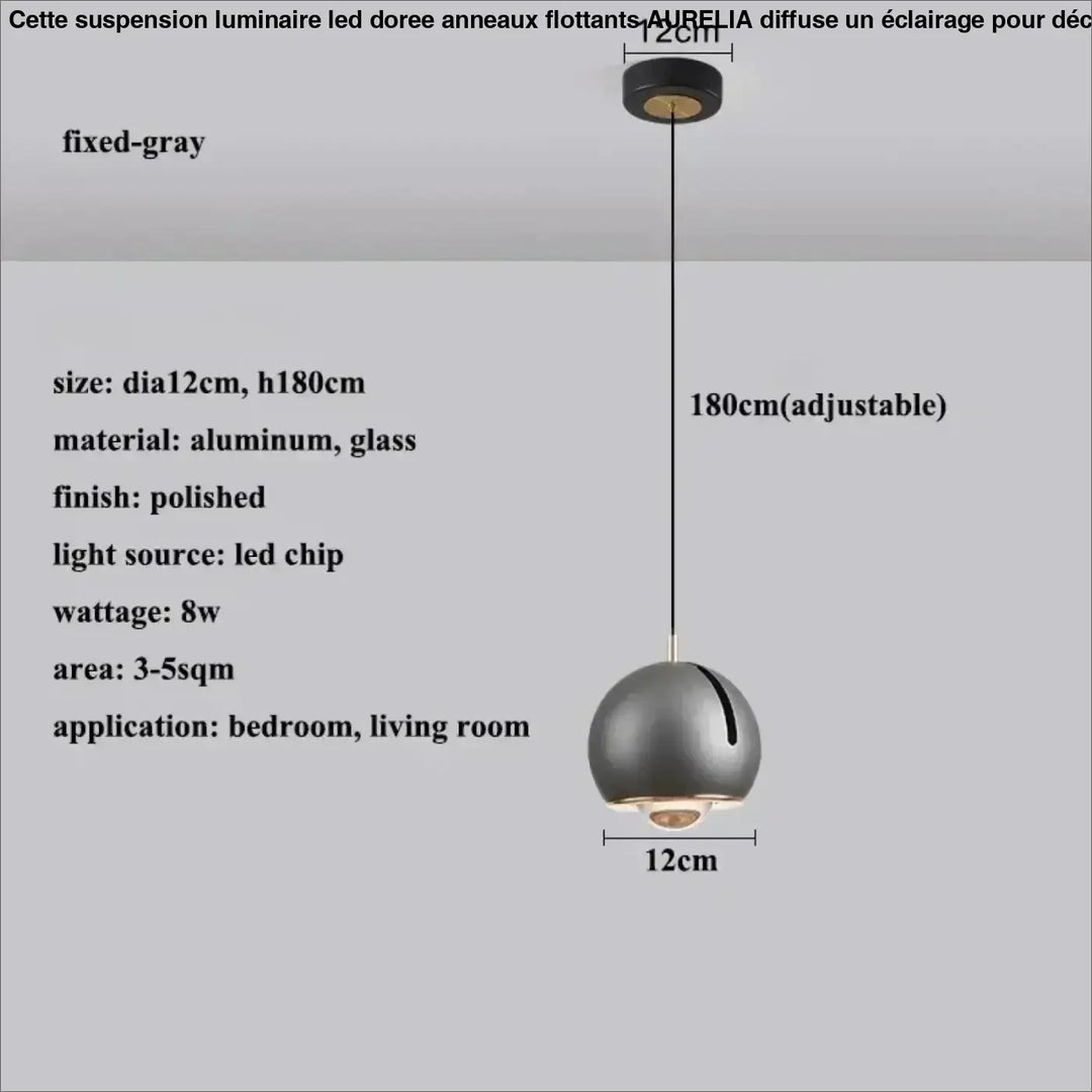 Suspension luminaire boule en verre effet miroir contemporain