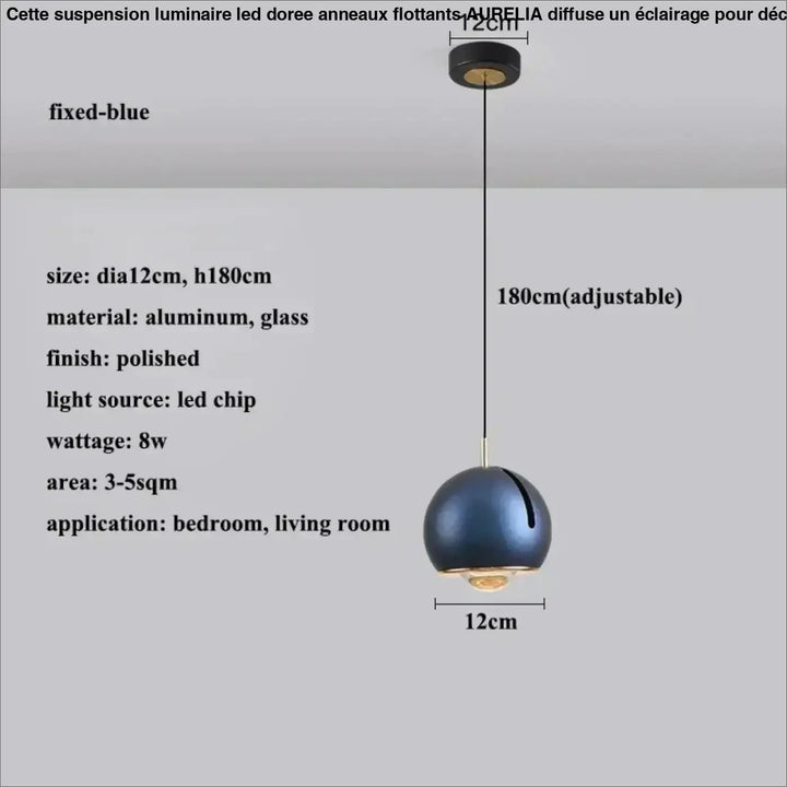 Suspension luminaire boule en verre effet miroir contemporain